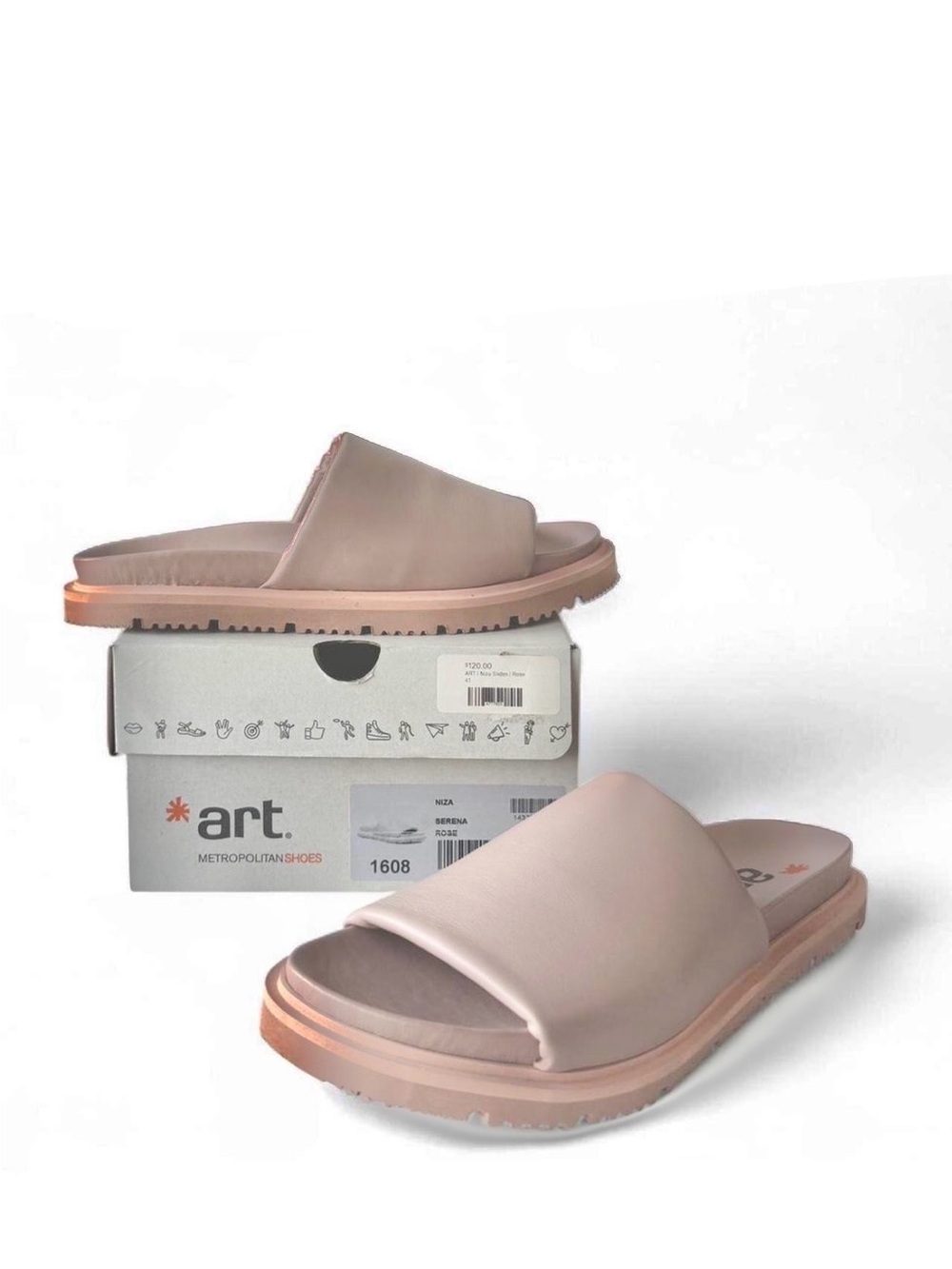 ART NIZA SLIDES | Rose Soft Pink Slide Sandals